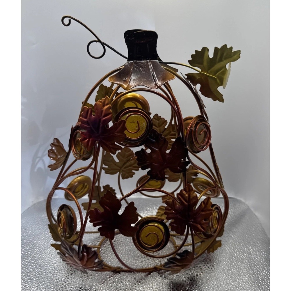 Pumpkin Metal Candle Holder Fall Seasonal‎